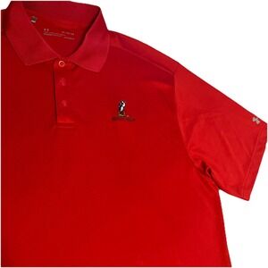 Under Armour Polo Shirt Mens XL‎ Red Loose Heatgear Rocky Point Golf